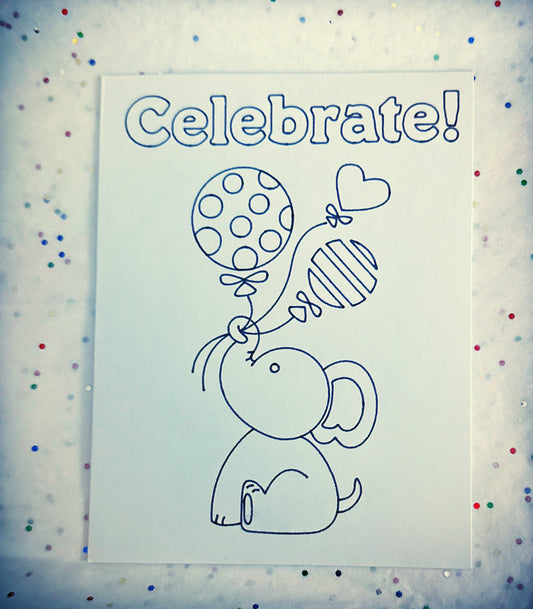 Elephant Celebrate Handmade Card