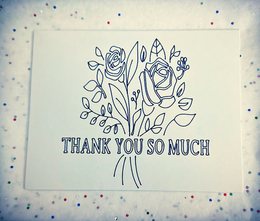 Thank You So Much Flowers Handmade Card